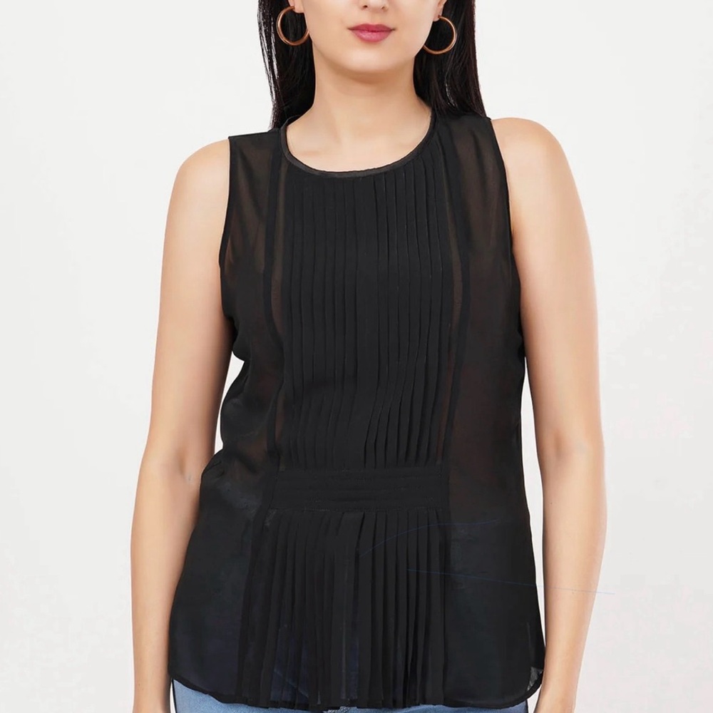 ZARA Black Chiffon Top